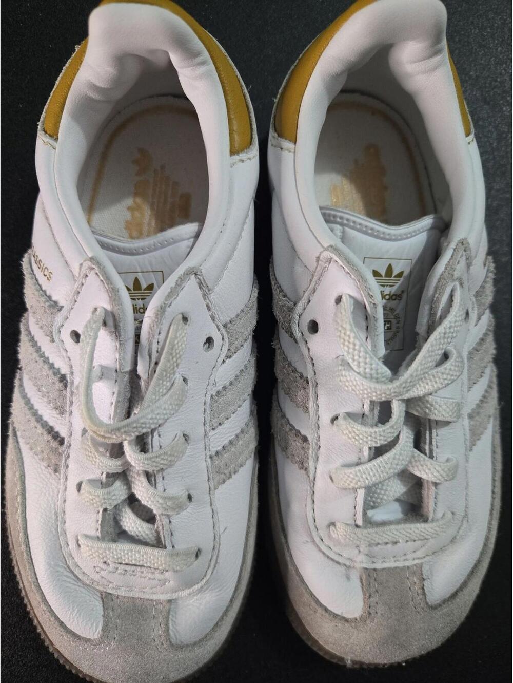 Adidas x Kith Samba Kids White/Gold Sneakers Size 9.5K - Picture 3 of 6